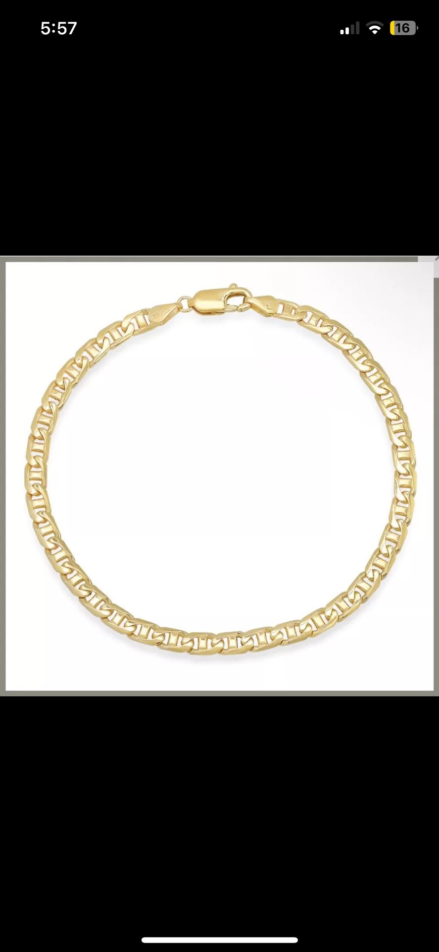 14k gold Bracelet Mariner link 