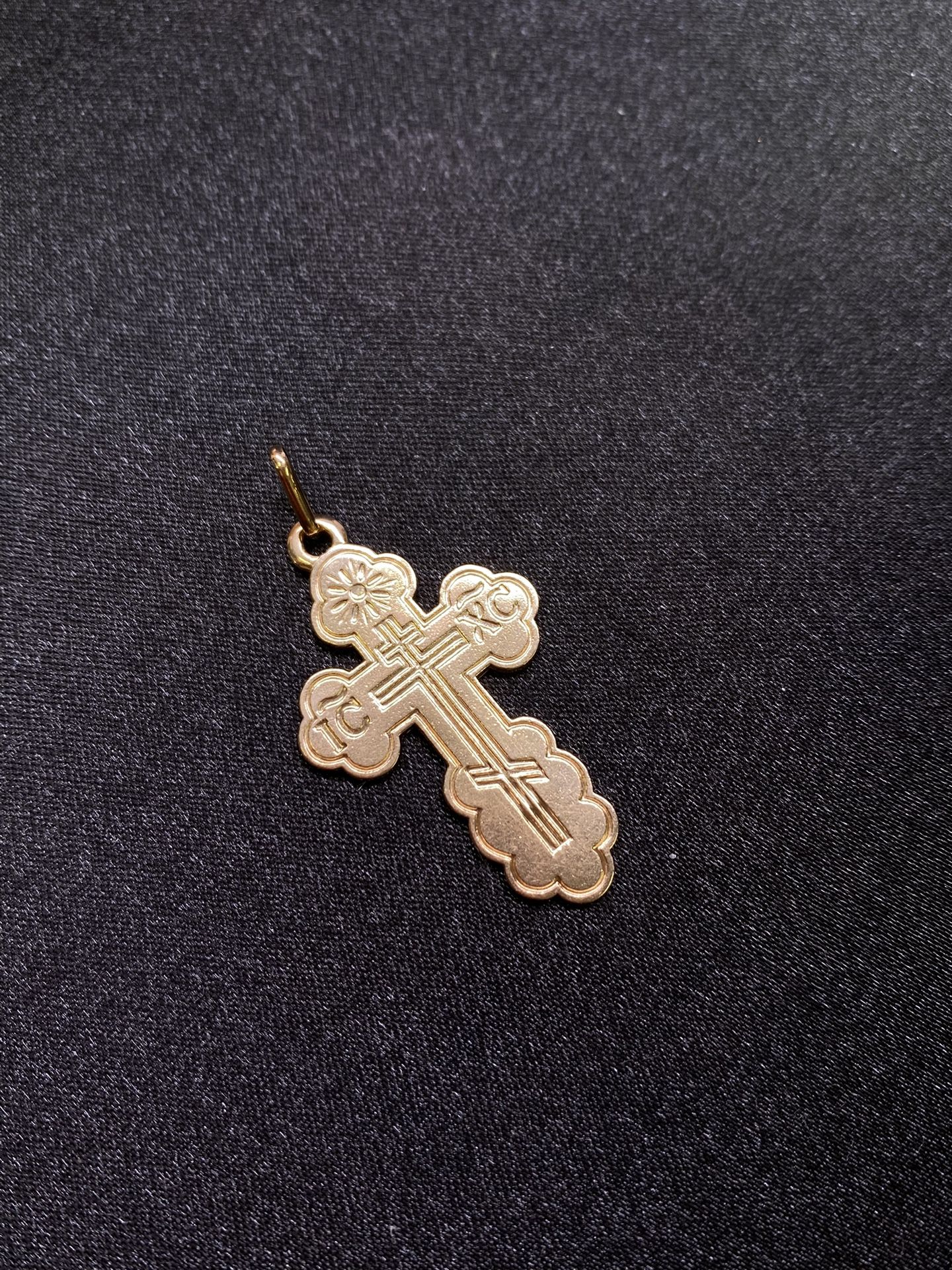 14K Save And Protect cross pendant