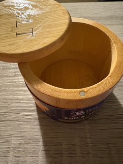 Brand New Totally Bamboo Salt Cellar with Engraved Lid