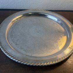 Ornate Silver Plated Tray with Inscription AFSC 1968  - WM A Rogers