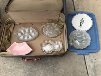 Antique Glass Tea Plates