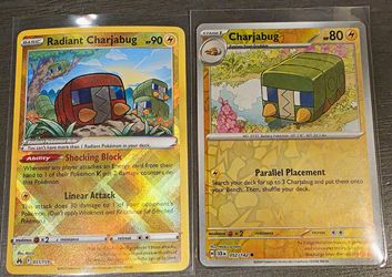 Pokemon TCG 2-Card Lot Radiant Charjabug/Charjabug Crown Zenith Holo 051