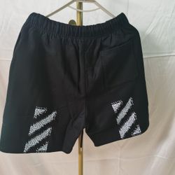 Off-White Embroidered Brushed Cotton SCRIBBLE Jogger Shorts
