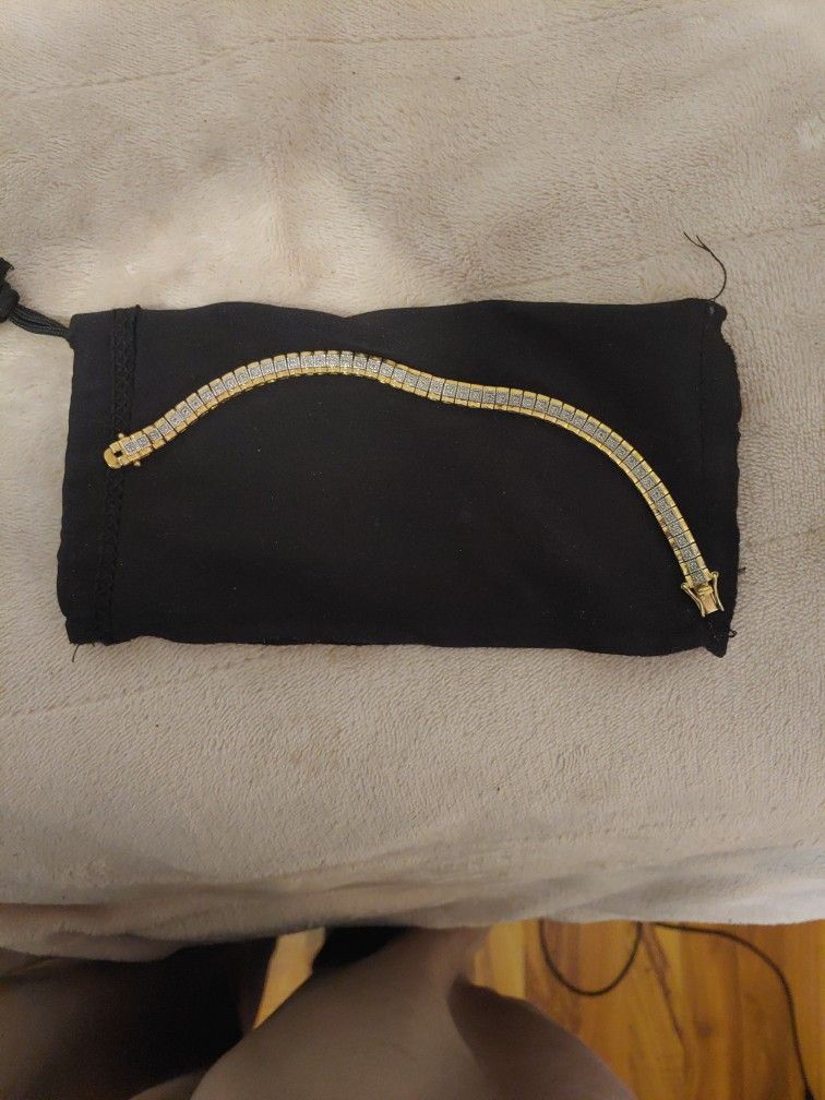 Gold Silver And Real Diamonds Braclet
