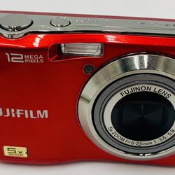 FujiFilm AX230-RED-12.0 MP-Digital Camera & SD Card-Tested Excellent Condition 