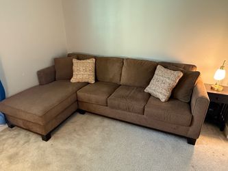 Chocolate brown chaise sectional sofa