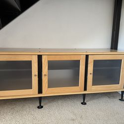 Modern Wood and Glass Sideboard / Media Console