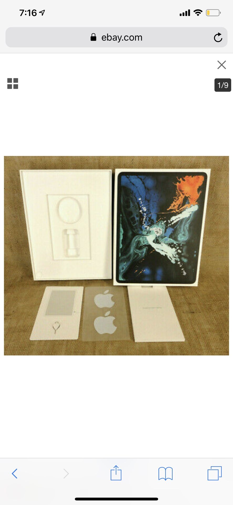 iPad Pro max gb WiFi + cellular comes with Apple folio case