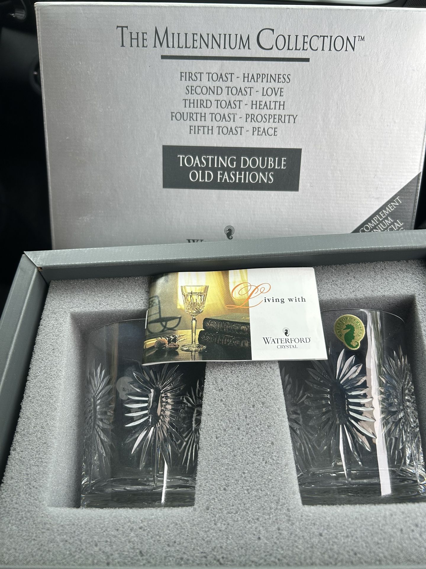 Waterford Crystal Millennium Collection Toasting Double Old Fashioned Glass Set