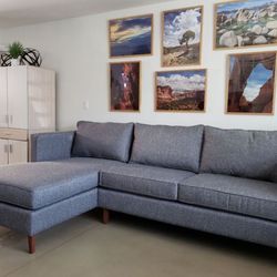 Large gray L-shaped couch