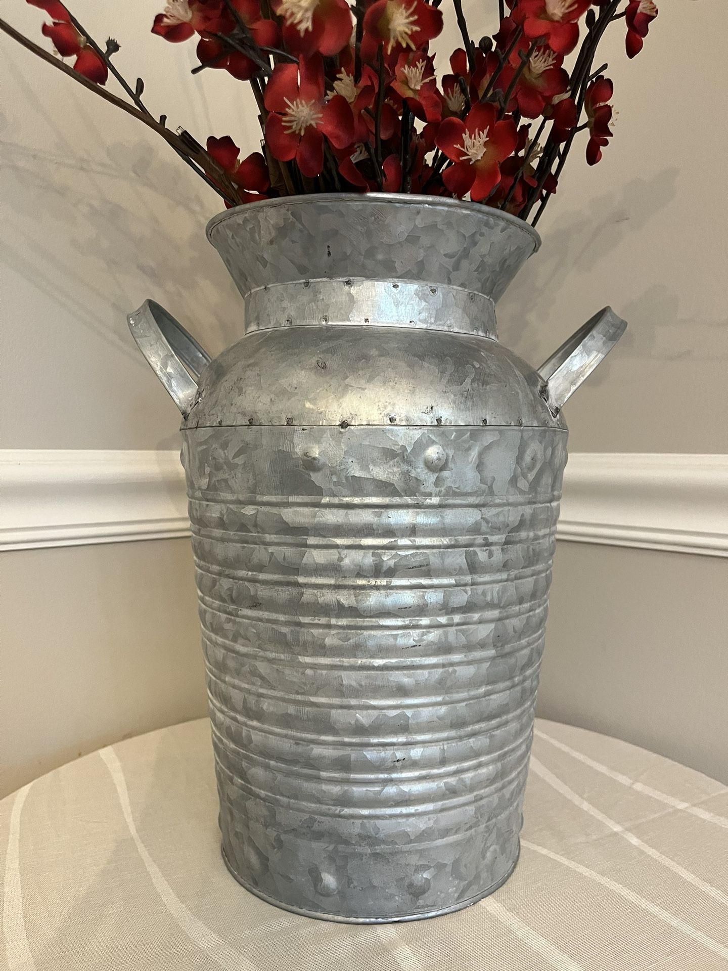 Galvanized Farmhouse Rustic Vase / Floor Decor