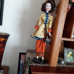 Gene Oriental Doll, and a Barbie Emprince Doll for sale. Glass Ware, Oil Painting 