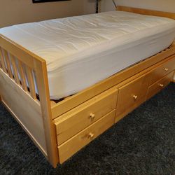 Twin Captains Bed w/ Mattress