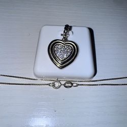 Heart Moissanite Pendant w/ 18” Box Chain | Gold Over Silver | 0.25ctw 925