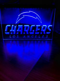 CHARGERS LED NEON BLUE LIGHT SIGN 8x12