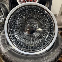 13x7 100 Spoke Player Wire Wheels On 1558013 Whitewalls 100 Day Finance Available 