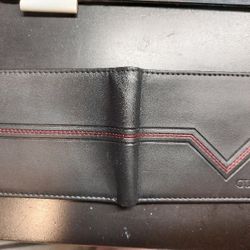 Guess Black Leather Red Stitch New 