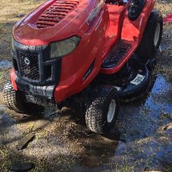 Driving Tractor Lawnmower