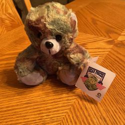 New w/Tags - Bear Forces Of America Vintage Camo 7” Sitting Teddy Bear 1989