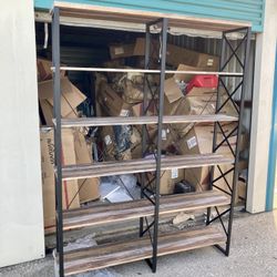 Wood/Metal (6 Shelf) Bookshelf) 