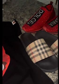 Bape shirt size S, Dolce Gabbanas Size 8.5, Burberry Slides size 8,(ALL FOR 180)