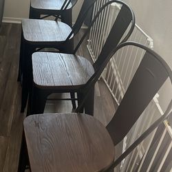 Set of 4 Counter Stools Industrial Farmhouse Style From Target