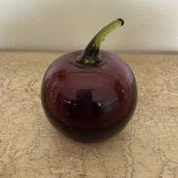 Transparent purple glass apple