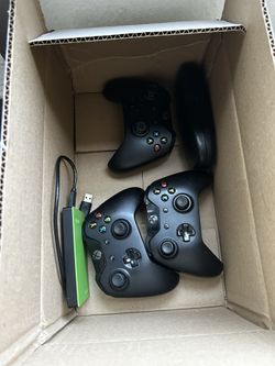3 Xbox Controllers And Hard Drive