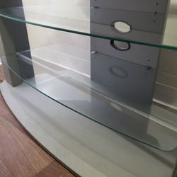 Little Entertainment Center With Glass Shelves 