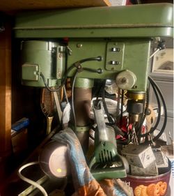 Vintage Green Bench Drill Press