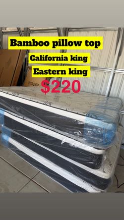 Eastern king and California King pillow top mattress available