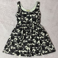 Floral Black And White Dress Small