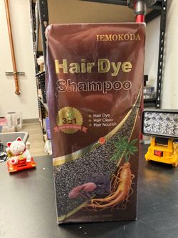Hair Dye Shampoo 3 in 1, Long-Lasting Coverage for Women & Men - (500ml; Black)