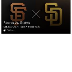 2 Padres Tickets Saturday 03/30 100$ 