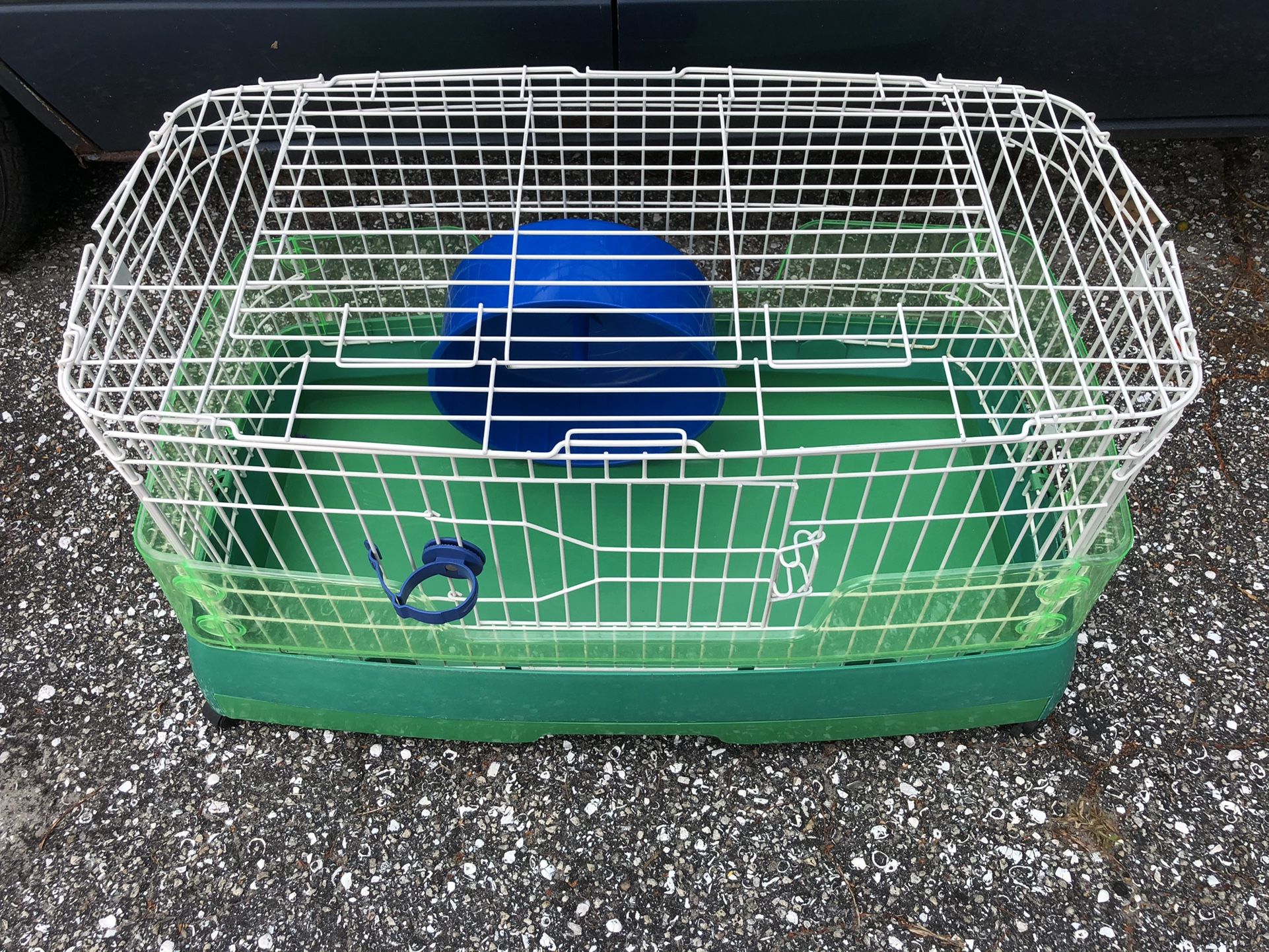 Rolling Animal Enclosure- 2 Doors - Play Wheel - Slide Out Bottom Tray For Convenient Cleaning
