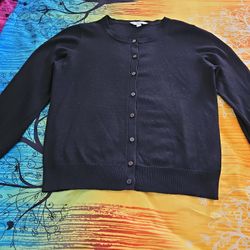 CLEARANCE!  ONLY $1   TIME&TRU BLACK CARDIGAN 8-10