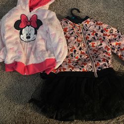 Size 4t Minnie mouse Jackets And Tutu Skirt