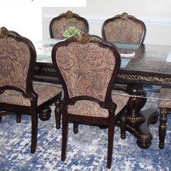 Russian Hill Dining Table With 6 Side Chairs For Sale