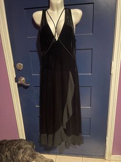 Black Velvet Halter Midi Dress