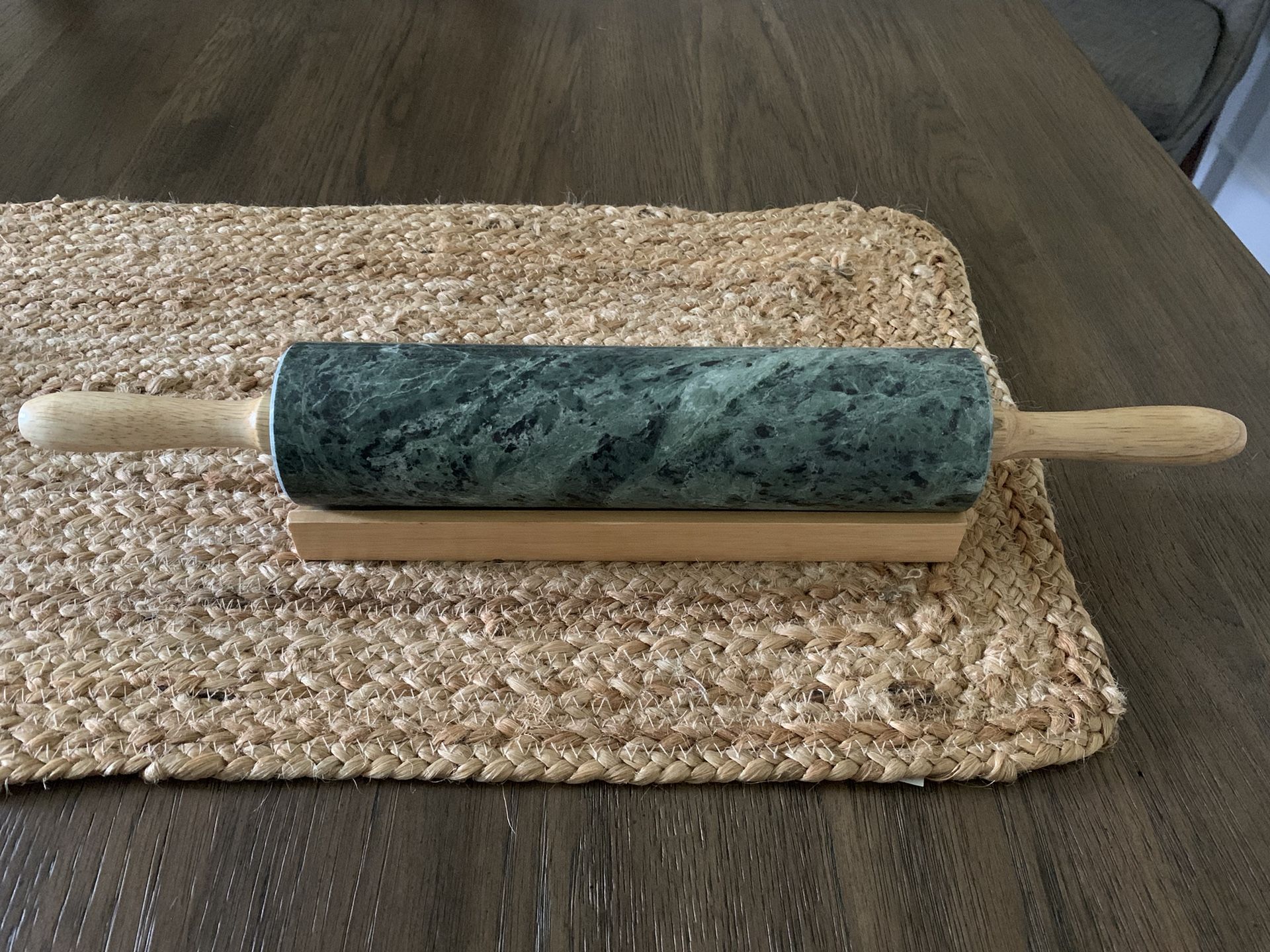 Green Marble Rolling Pin