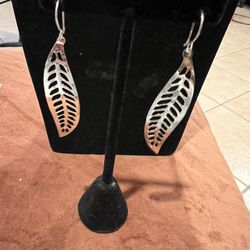 Leaf Earrings Sterling Silver 925