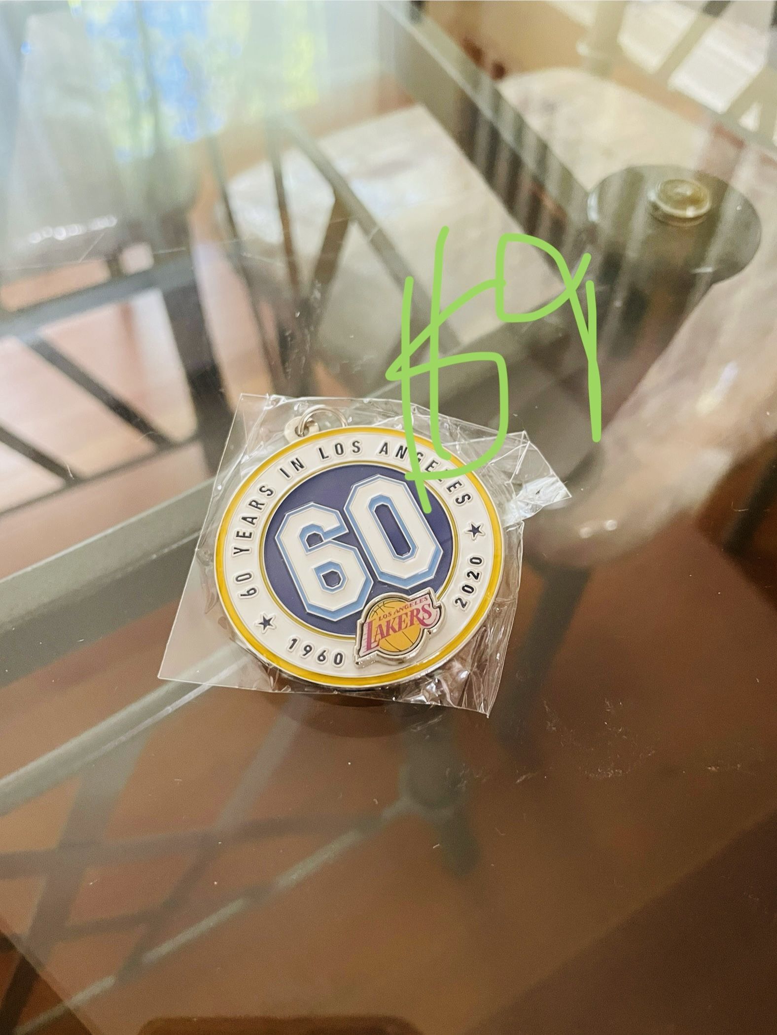 2020 La Lakers Key Ring 60 Year Anniversary