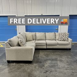 Large Light Gray Sectional Free Delivery 
