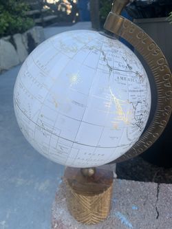 World Globe With Nice Solid Wood Base. Every Kid Needs One