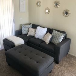 L Shape Sofa With Ottoman (available For Same Day Pick Up) 