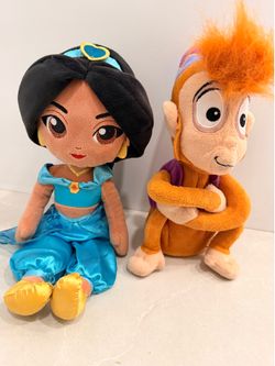 Disney Princess Jasmine & Abu Plush Stuffed Animals Bundle Aladdin