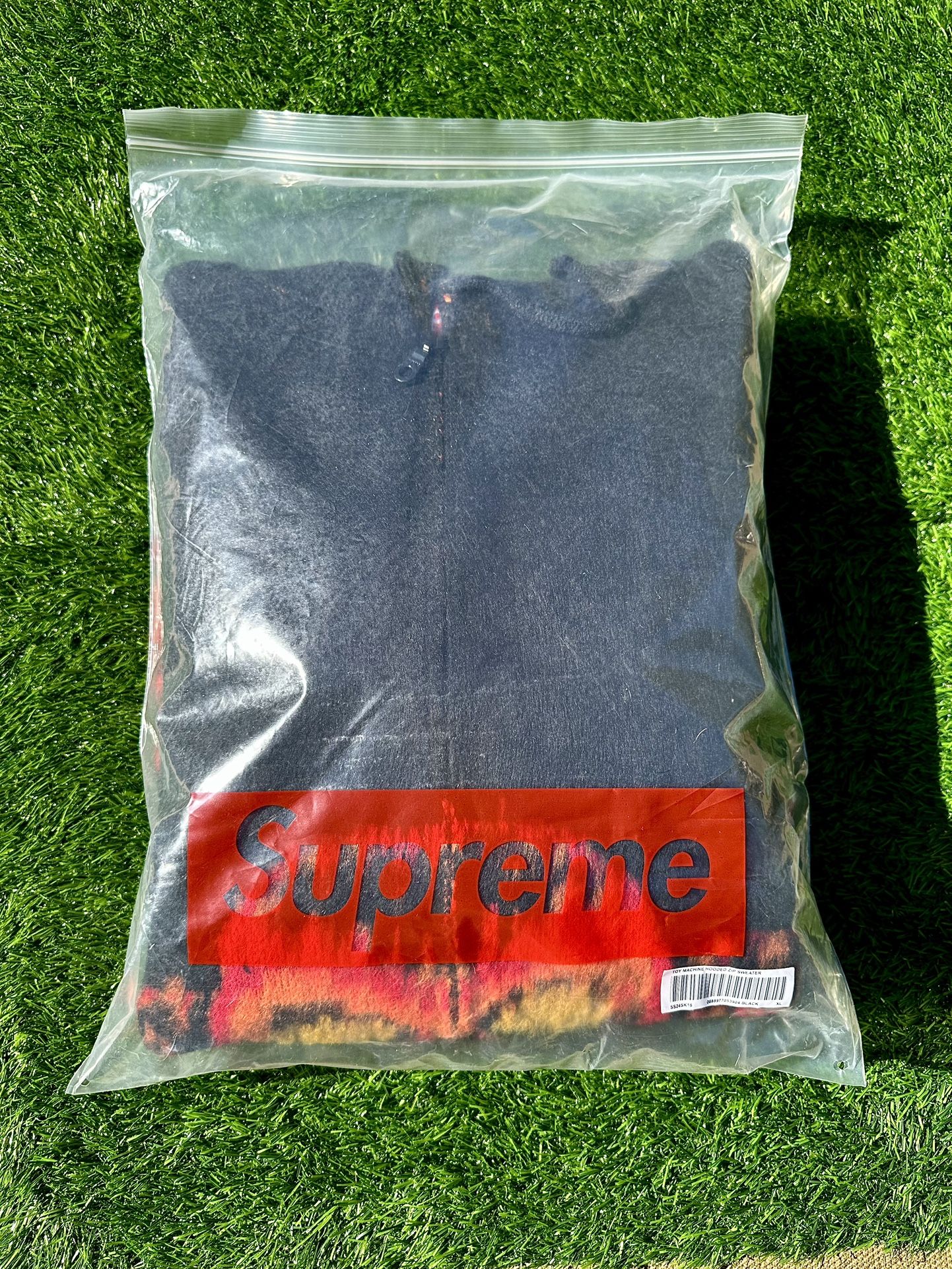 Supreme Toy Machine Zip Up Hooded Sweater Black SS24 Size XL XLarge