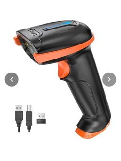 Tera Barcode Scanner Wireless 1D Laser Cordless Barcode Reader USB 5100 Orange
