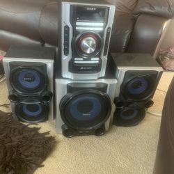 Sony Radio Set With Speakers  3 Disk Changer 