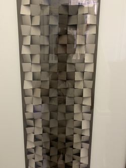 Z Gallerie Glass Pyramid Painting / 1 Gold - 1 Silver